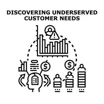 Understanding underserved customer needs for business growth Stock Illustration