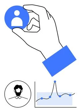 Understanding User Profiles Data Interaction and Analytical Trends for Business Illustrazione stock