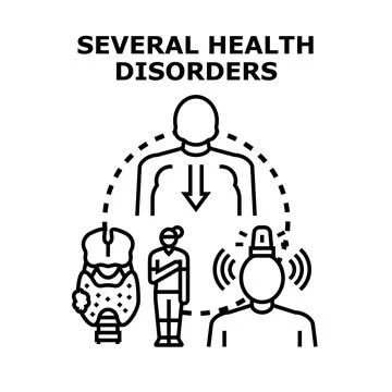 Understanding various health problem symptoms and illness concepts Stock Illustration