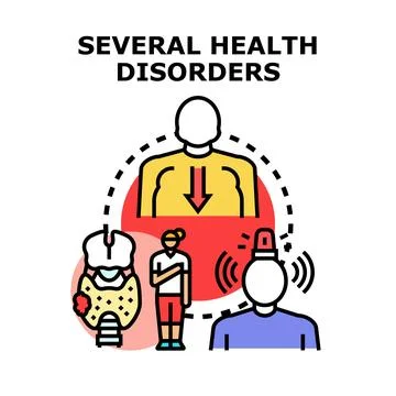 Understanding various health problem symptoms and illness concepts Stock Illustration