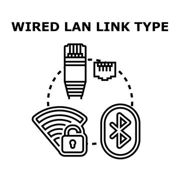 Understanding wired and wireless network link types Stock Illustration