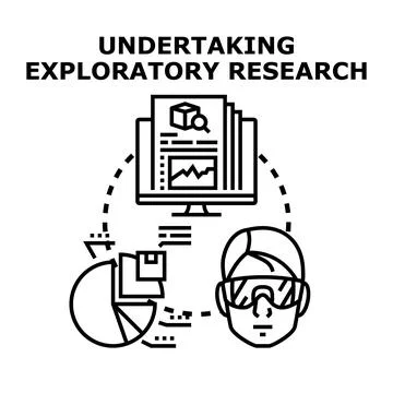 Undertaking exploratory research and data analysis process 스톡 일러스트