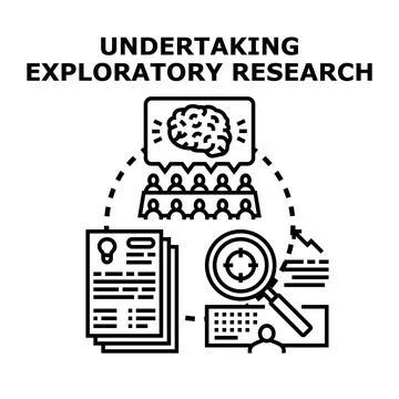 Undertaking exploratory research for business development concept Stockillustratie