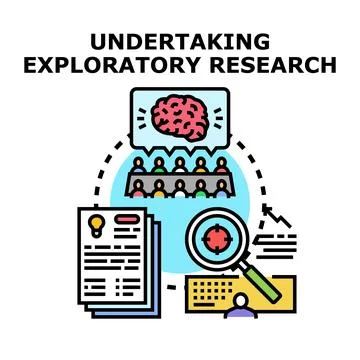 Undertaking exploratory research for business development concept Stock Illustration
