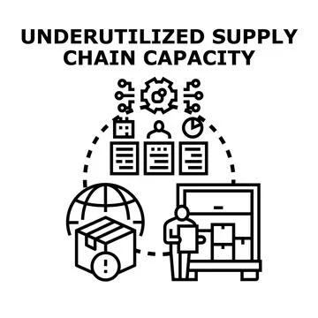 Underutilized supply chain capacity management global logistics Stock Illustration