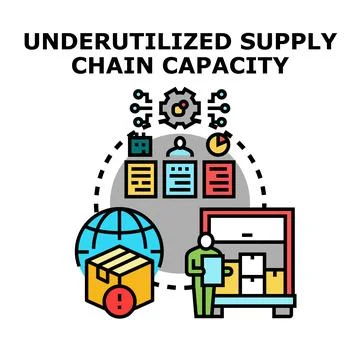 Underutilized supply chain capacity management global logistics Stock Illustration