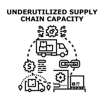 Underutilized supply chain capacity managing logistics problems Stock Illustration