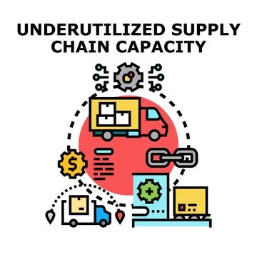 Underutilized supply chain capacity managing logistics problems Stock Illustration