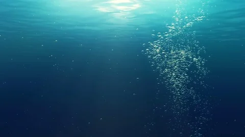 Underwater air bubbles dance (Loop) Stock Footage 83448900