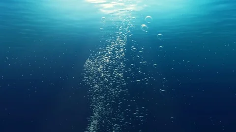 Underwater air bubbles dance (Loop) Stock Footage 83451888