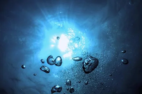Underwater Air Bubbles Deep Ocean Stock Photos