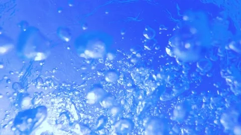 Underwater Air Bubbles Going up, Slow Motion Stock Footage