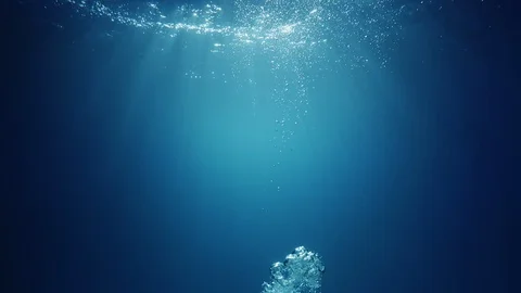 Underwater Air Bubbles Rising Up to the Surface Stock-Footage 102659596