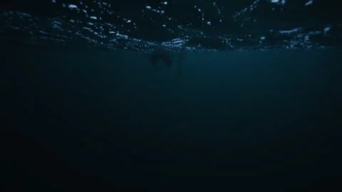 Underwater Arctic Ocean Surface with Bubbles and Light Rays Stock Footage 334334382