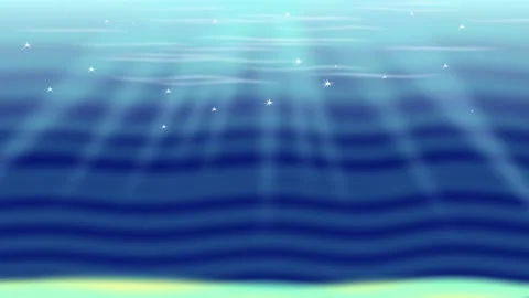 Underwater background. Blue sea with rays from above, waves and yellow sand Stock Footage 238523718