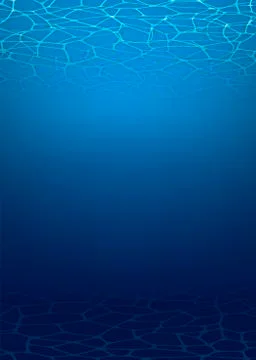 Underwater background with copy space and water reflects. Stock Illustration