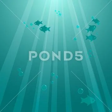 Underwater background with fishes. Vector illustration Stock Illustration