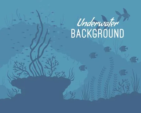 Underwater background template Stock Illustration