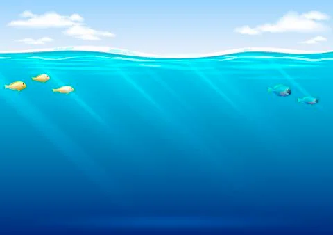 Underwater background in vector graphics Stock Illustration