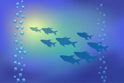 Underwater background, vector illustration for design works and banners Stock Illustration