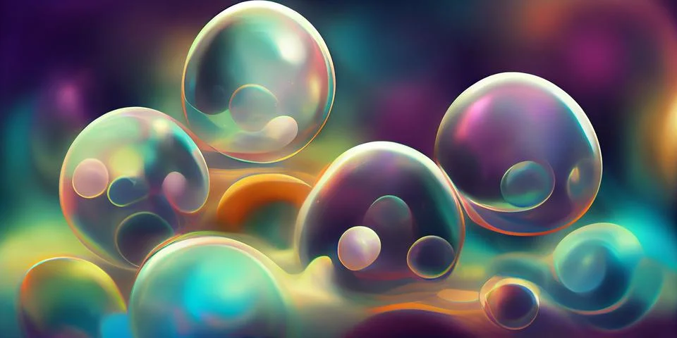 Underwater background, water surface, ocean, Bubbles transparent texture. Stock Illustration