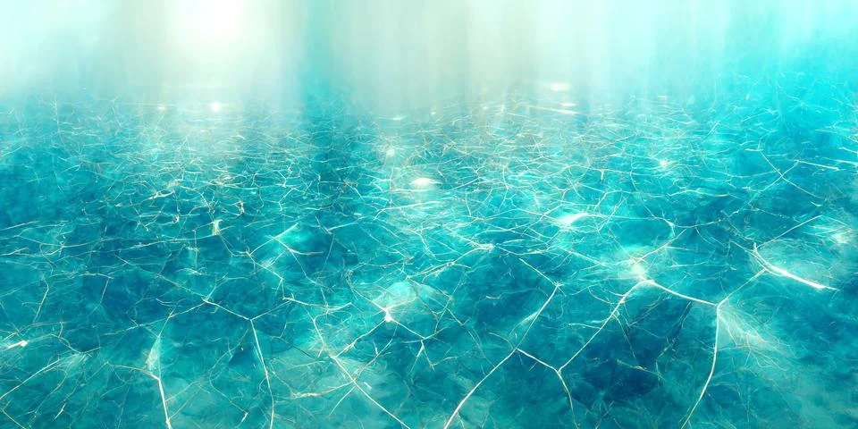 Underwater background, water surface, ocean, swimming pool transparent texture. Stock Illustration