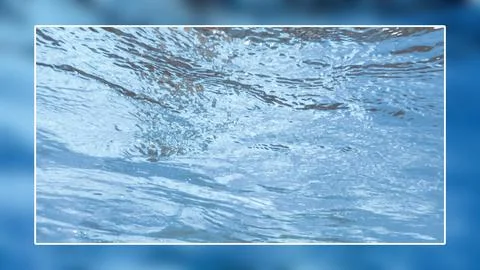Underwater background white border frame, water surface blank text box Stock Illustration