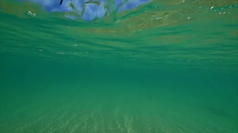 Underwater beach wave slow motion Stock Footage 54713587