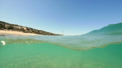 Underwater beach wave slow motion Stock Footage 54715253