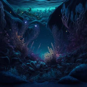 The underwater beautiful world Stock Illustration