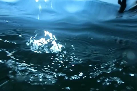 Underwater Bikini Girl HS18 Slow Motion 240fps Ocean Waves Stock Footage