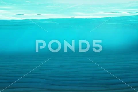 Underwater blue background in sea, ocean, with volume light. 3d rendering Stock Illustration
