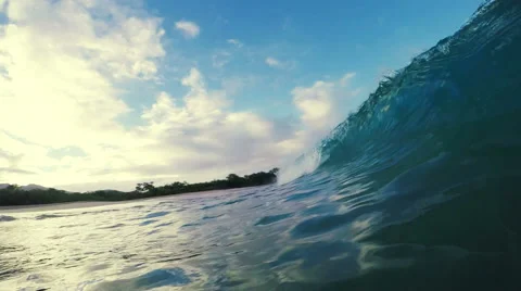 Underwater Blue Ocean Wave Stock Footage 52710951