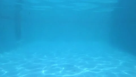 Underwater blue water in pool with light reflections Stock Footage 137791076