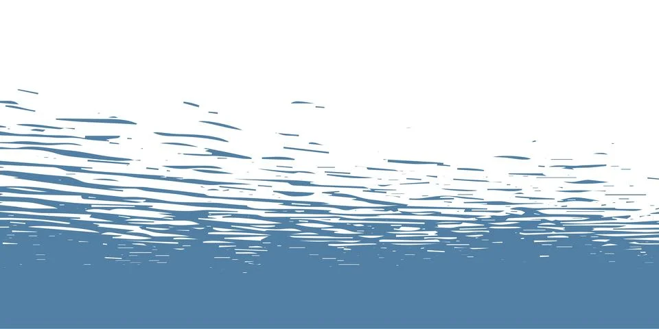 Underwater blue water surface view with light reflections and waves in flat Stock Illustration