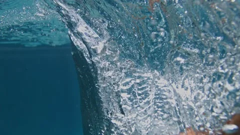 Underwater body movement and bubble turbulence near Preá Ceará Brazil in super Stock Footage 335357663