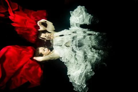 Underwater bride Stock Photos