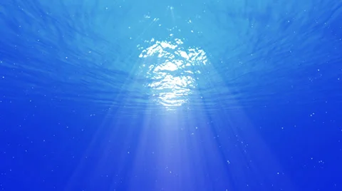 Underwater Bubbles and Sun Rays Animation Loop Stock Footage