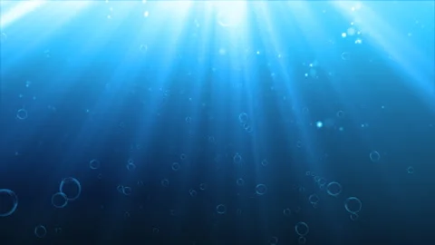Underwater bubbles and sun rays Stock Footage 236392174