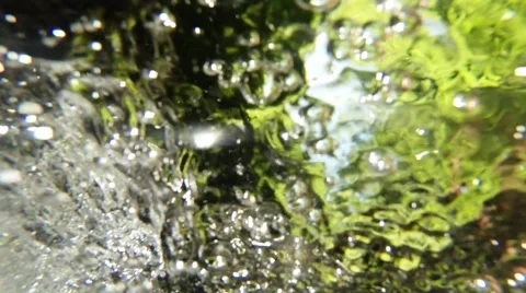 Underwater Bubbles in Clean Spring Mountainous Stream Stock Footage 66565244