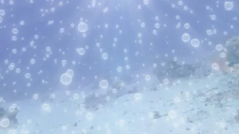Underwater Bubbles Floating Upward Rising And Ocean Light Rays Shine Stock Footage 268825705