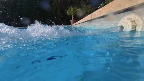 Underwater Bubbles Generated by Swimming Pool Return Jets Stock Footage 340899525