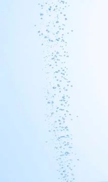 Underwater bubbles isolated on blue background, studio photo Stock Photos