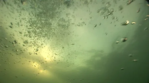 Underwater Bubbles rise to the surface Stock Footage 32055083