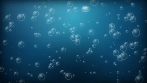 Underwater bubbles rising up on blue background loop animation Stock Footage 341106636