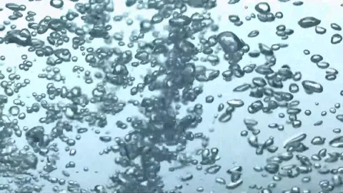 Underwater Bubbles Rising in Clear Blue Water Stock Footage 327204916