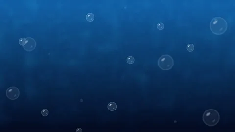 Underwater bubbles rising in deep blue ocean water, seamless motion background Stock Footage 347956896