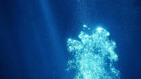 Underwater Bubbles Rising Slow Motion 96fps Stock Footage