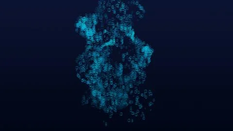 Underwater bubbles rising to the surface of blue water イラスト素材