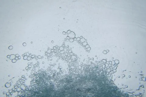 Underwater bubbles viewed from below Stock Photos